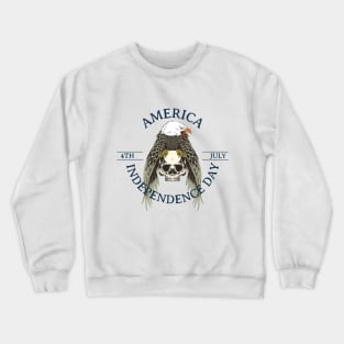 America Independence Day. July 4. Illustration with eagle and skull Crewneck Sweatshirt